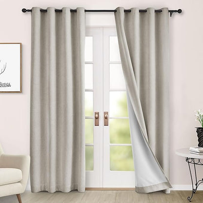 Macochico Thermal Blackout Chenille Curtains 100% Blackout Window Draperies - Image 4