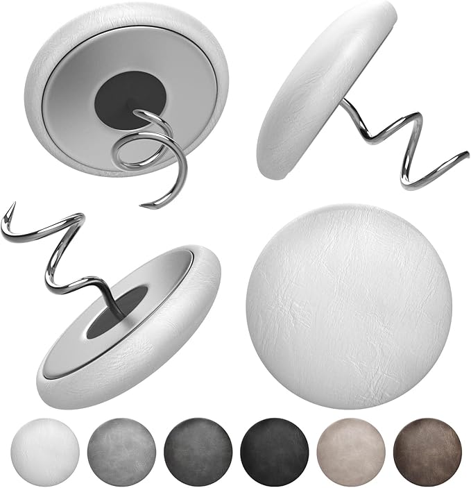 Leather Upholstery Twist Pins for Bed Skirts – 12 Pack Fabric Holders and Tacks by MAICOBI