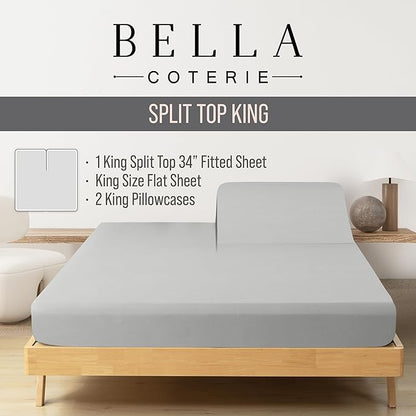 Bella Coterie Luxury Bamboo Viscose 34” Split Top King Size Sheet Set | 1 - Image 2
