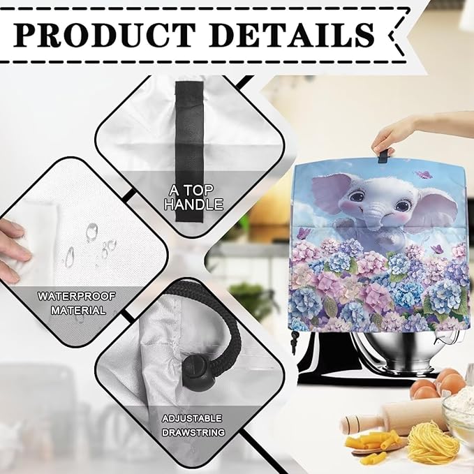 Cute Cartoon Elephant Mixer Cover Stand Dust Proof Covers - Image 7