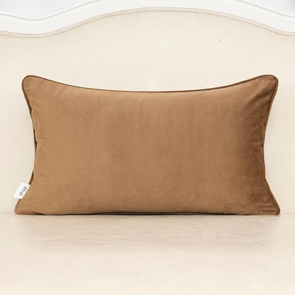 Alerfa Green Brown Floral Throw Pillow Cover 12 x 20 Inch Cut Velvet Rectange - Image 2