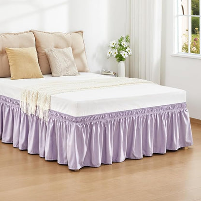 RIMELA Lavender Purple Bed Skirt King Size 18 Inch Drop, Wrap Around Elastic - Image 2