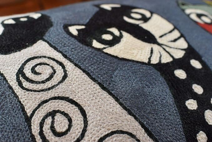 Lumbar Picasso Cat Pillow Cover Dark Gray Kitty Pillowcase Cute Cats Abstract - Image 9