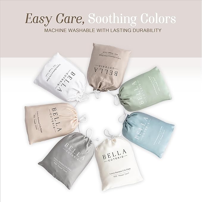 Bella Coterie Luxury Bamboo Viscose Crib Sheet | Organically Grown | Ultra Soft - Image 7