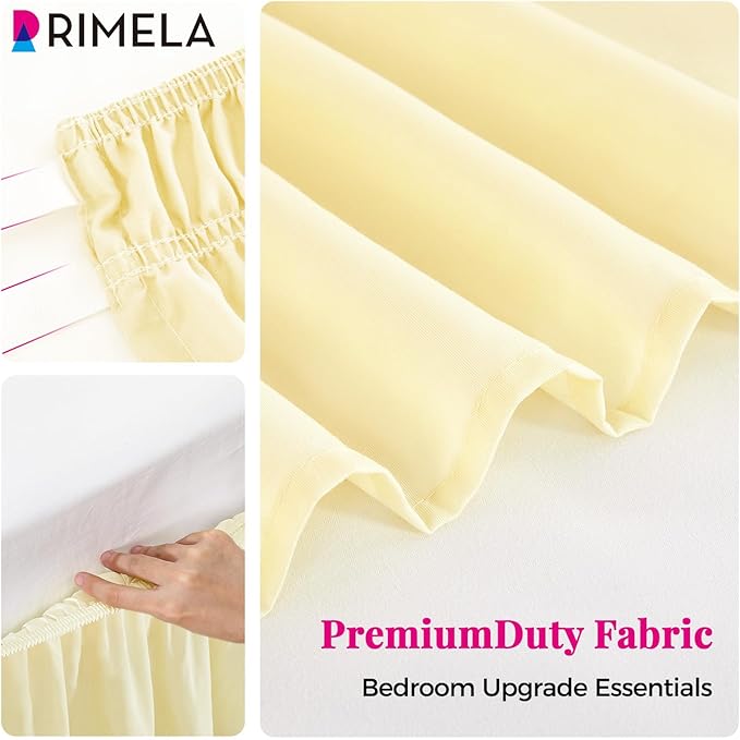 RIMELA Bed Skirt King Size 15 Inch Drop, Wrap Around Elastic Bedskirt Solid - Image 7