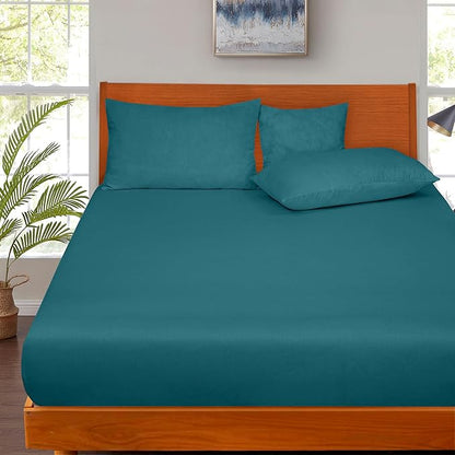 ROYALE LINENS 300 Thread Count 100% Long Staple Combed Cotton Fitted Sheet Full - Image 5