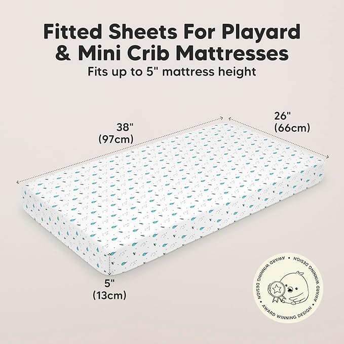 2-Pack Mini Crib Sheets Fitted - Image 3