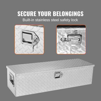 vevor heavy duty aluminum truck bed tool box, side view
