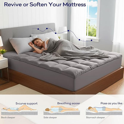OLANLY Dual-Layer 4 Inch Twin XL Size Memory Foam Mattress Topper - Image 3