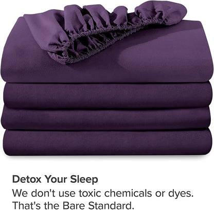 Bare Home 2-Pack Fitted Bottom Sheets Split King - Image 7