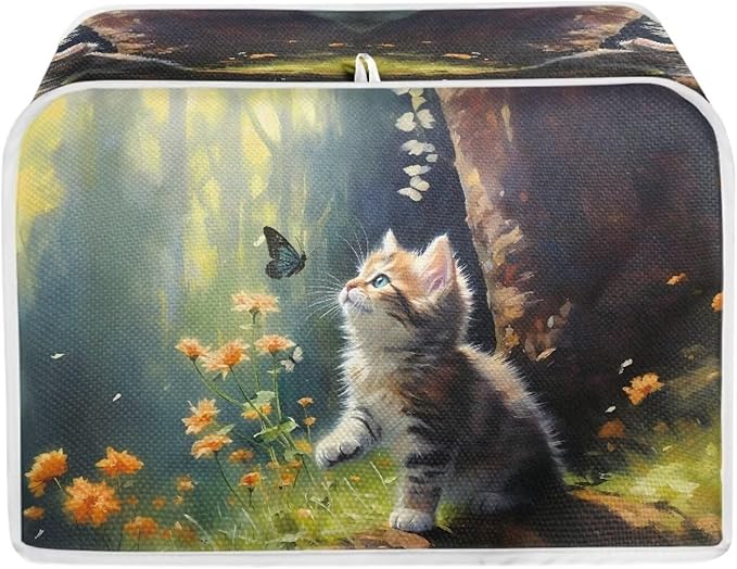 Cat Butterfly Printed Toaster Cover by Baxinh