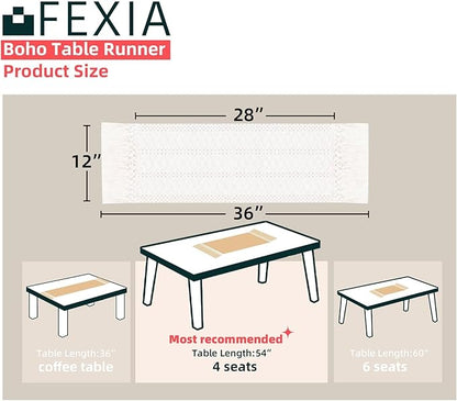 FEXIA Boho Macrame Table Runner - Image 2