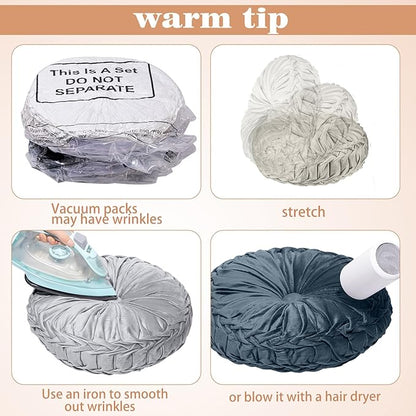 Yerliker 6 Pcs Floor Pillow Cushions 15inch Round Velvet Throw Pillows Colorful - Image 3
