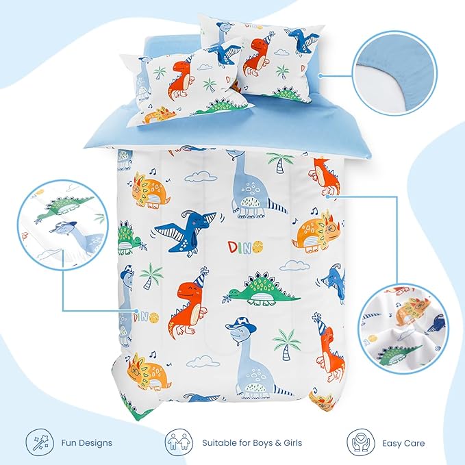 SANDJEST Dinosaurs Bedding Full Set - Image 2