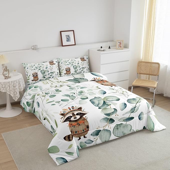 Erosebridal Cute Raccoon Bedding Full Size - Image 3