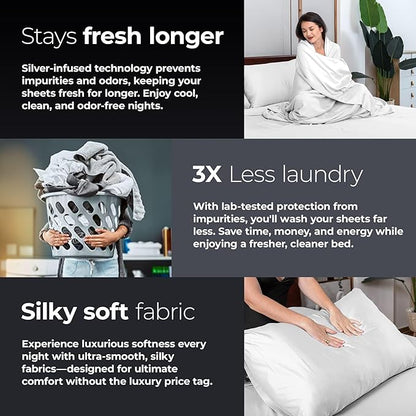 Silvery Silver Infused Bed Sheets Set - Image 5
