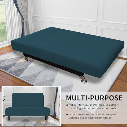 Easy-Going Stretch Futon Slipcover Armless Futon Bed Cover Furniture Protector - Image 4