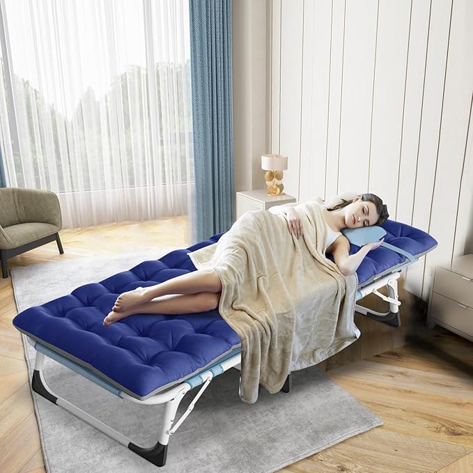 ABORON Camping Cot for Adult 28" Extra Wide, Heavy-Duty 1200D Oxford Cot for - Image 8