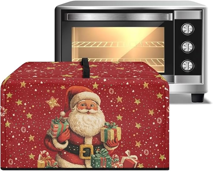 Microwave Oven Cover, Christmas Santa Claus Anti-Scratch Deep Fryer Cover - Image 2