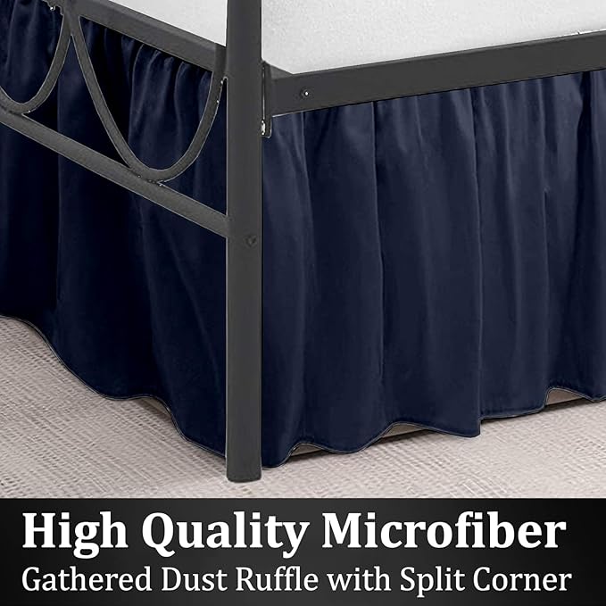 SKY BEDDINGS - Queen Size Ruffled Bed Skirt - 21 Inch Drop Dust Ruffle Bed - Image 4
