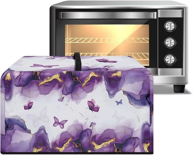 Microwave Oven Dust Cover, Marble Heat-Resistant Waterproof Polyester Fabric - Image 2