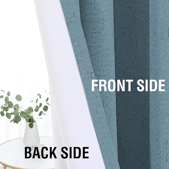 H.VERSAILTEX Linen Look 100% Blackout Curtains 84 Inches Long - Image 7