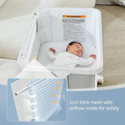 vavasoo electric bassinet for newborns with automatic rocking showing dimensions