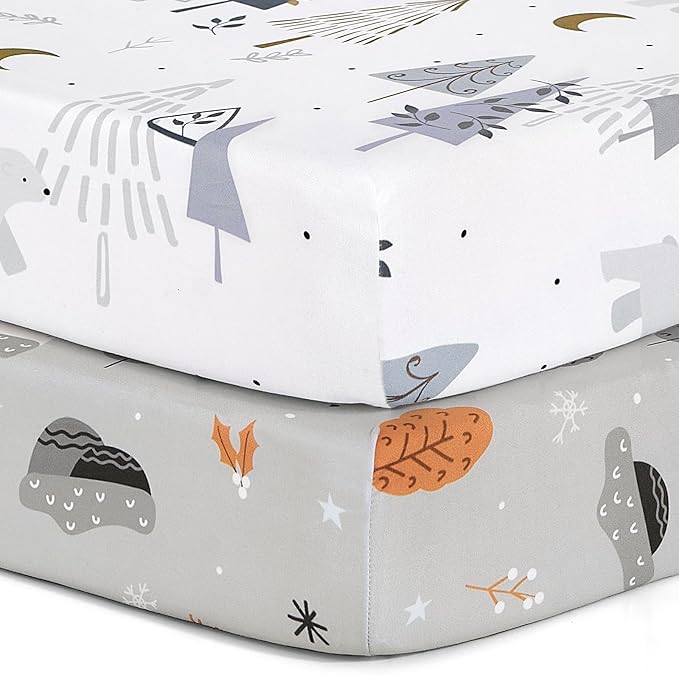 Pack n Play Sheets, BROLEX 2 Pack Mini Crib Sheets, Stretchy Portable Fitted by BROLEX
