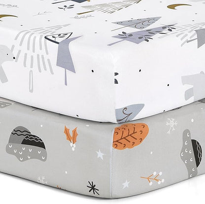 Pack n Play Sheets, BROLEX 2 Pack Mini Crib Sheets, Stretchy Portable Fitted by BROLEX