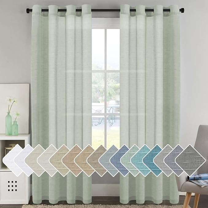 H.VERSAILTEX Linen Curtains Natural Linen Blended Curtain Panels by HVERSAILTEX