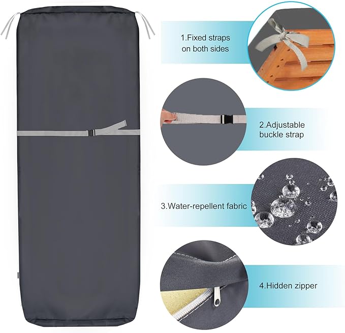 NettyPro Outdoor Patio Lounge Chair Cushion Covers - Image 3