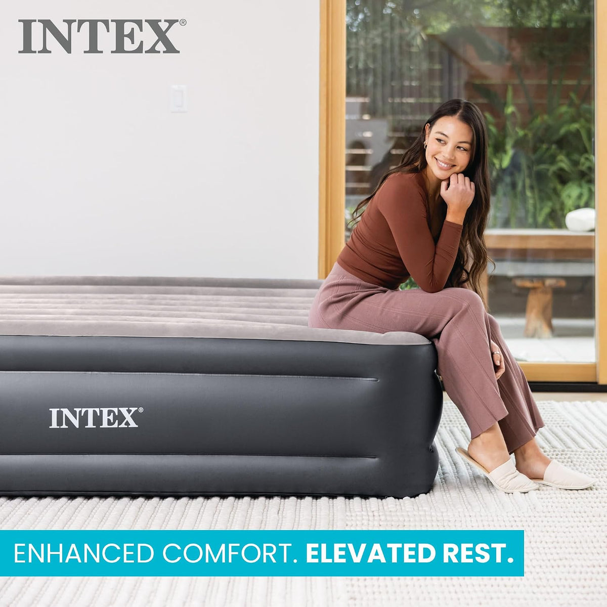 intex 64135ed dura-beam plus deluxe pillow rest air, side view