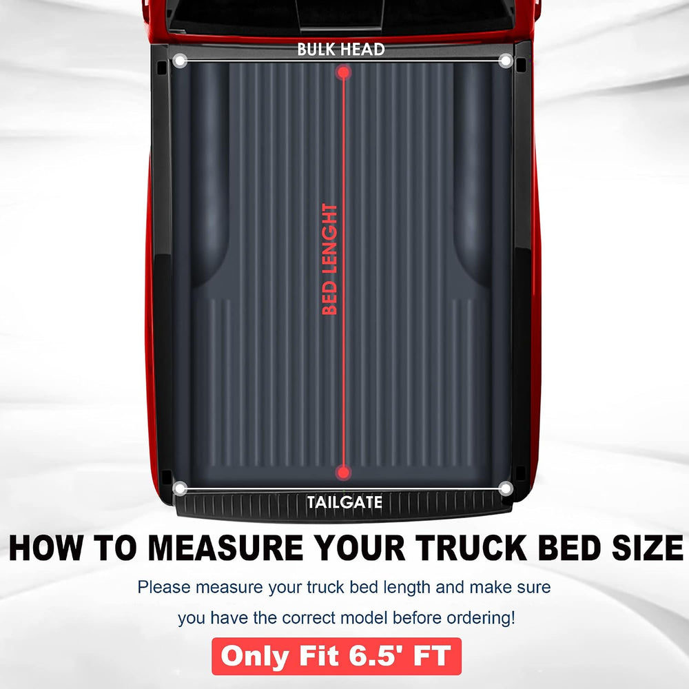MOSTPLUS 6.5FT Quad Fold Soft Folding Truck Tonneau Cover Compatible for 2004...