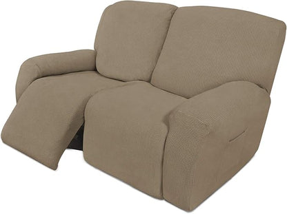 Easy-Going 6 Pieces Recliner Loveseat Stretch Sofa Slipcover Sofa Cover by Easy-Going