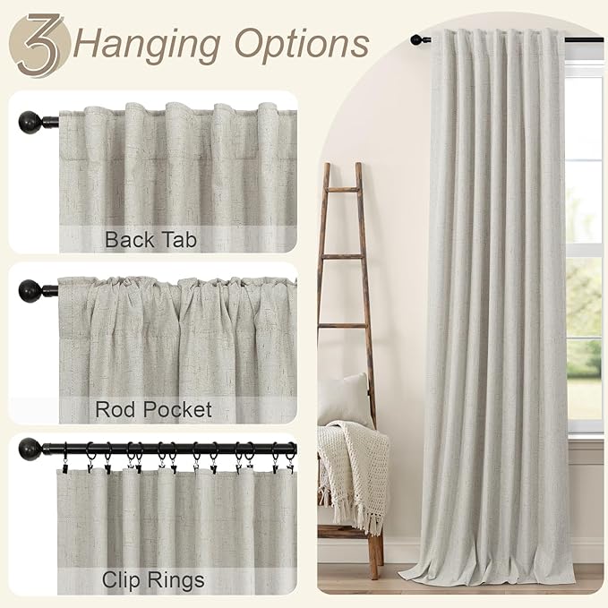 Blackout Linen Curtains 96 Inches Long - Image 6