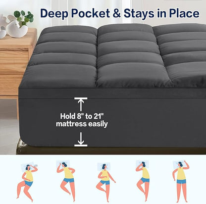 SOPAT Mattress Topper Cal King Size Extra Thick Mattress Pad 8-21" Deep Pocket - Image 4