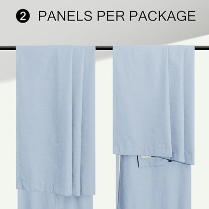 Light Blue Blackout Curtains 90 Inches Long - Image 9