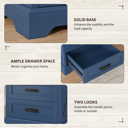 whalefall 3 drawers farmhouse nightstand with charging station, package contents