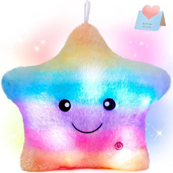 WEWILL 13'' Rainbow Light up Twinkle Star Glowing LED Night Light Plush Toy by WEWILL