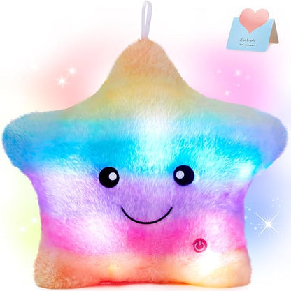 WEWILL 13'' Rainbow Light up Twinkle Star Glowing LED Night Light Plush Toy by WEWILL