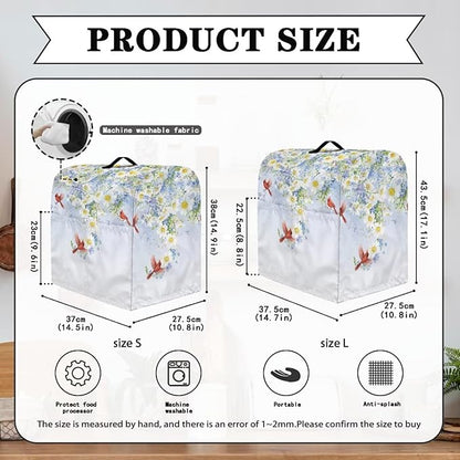 Cardinal Bird with Flower Mixer Dust Covers 6-8 Quart Stand Mixer Covers - Image 6