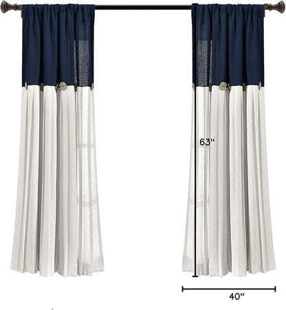 Lush Decor Linen Button Window Curtain Panel, Bedroom & Dining Room - Image 9