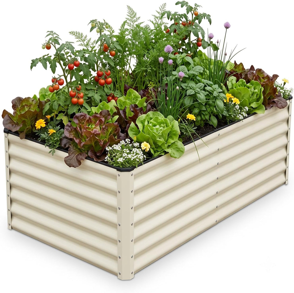 snugniture galvanized raised garden bed 6x3x2ft outdoor large, main product view