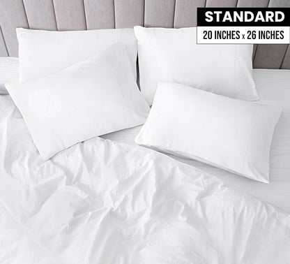 Utopia Bedding Standard Pillow Cases - Pack of 4 - Envelope Closure - Soft Brushed Microfiber Fabric - Shrinkage and Fade Resistant Pillow Covers Standard Size 20 X 26 Inches (Standard, White)