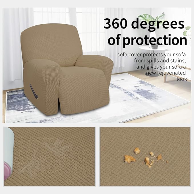 Easy-Going 4 Pieces Oversized Recliner Stretch Sofa Slipcover Sofa Cover - Image 3