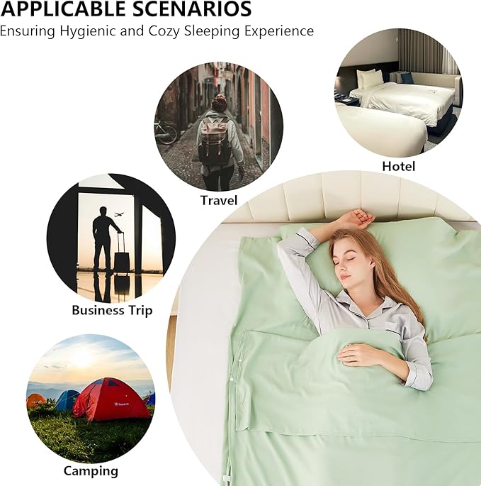 Sleeping Bag Liner Camping Adult Sleep Sack Lightweight Travel Sheet - Image 6