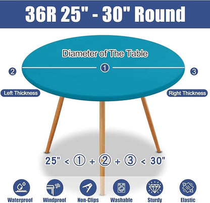 Round Spandex Tablecloth, Elastic Fitted Waterproof Tablecloths - Image 8