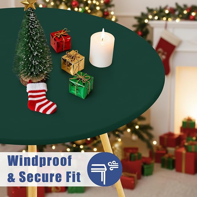 Round Spandex Tablecloth, Elastic Fitted Waterproof Tablecloths - Image 3