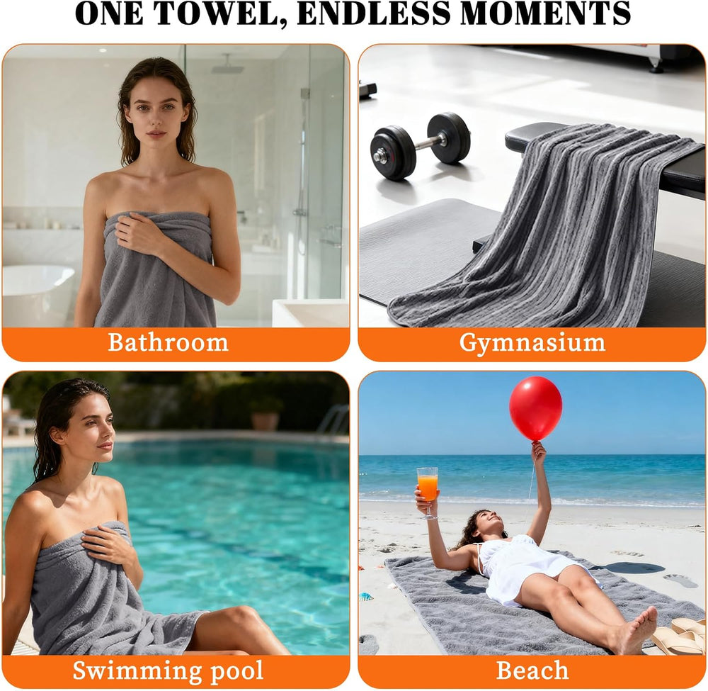 4 Pack Bath Towels Set 35 x 70in Extra Large, Ultra Soft Microfiber