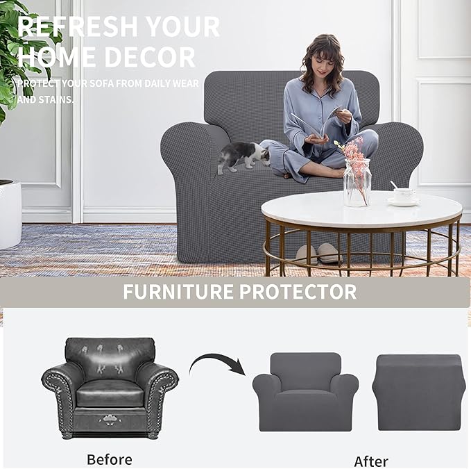 Easy-Going Stretch Oversized Chair Sofa Slipcover 1-Piece Couch Sofa Cover - Image 4